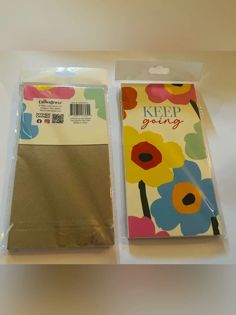 New 2 Pads “Keep Going” 60 Lined Pages Floral Motif